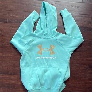 Under Armour Turquoise Hoodie with Gold Emblem